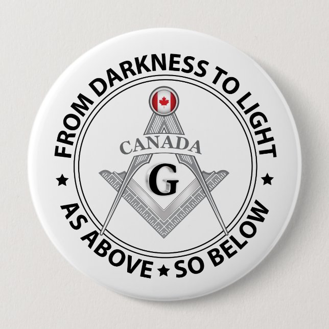 Canada freemasonry sign 10 cm round badge (Front)