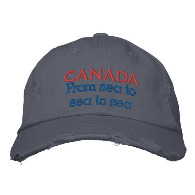 Canada From Sea to Sea to Sea Embroidered Hat (Front)