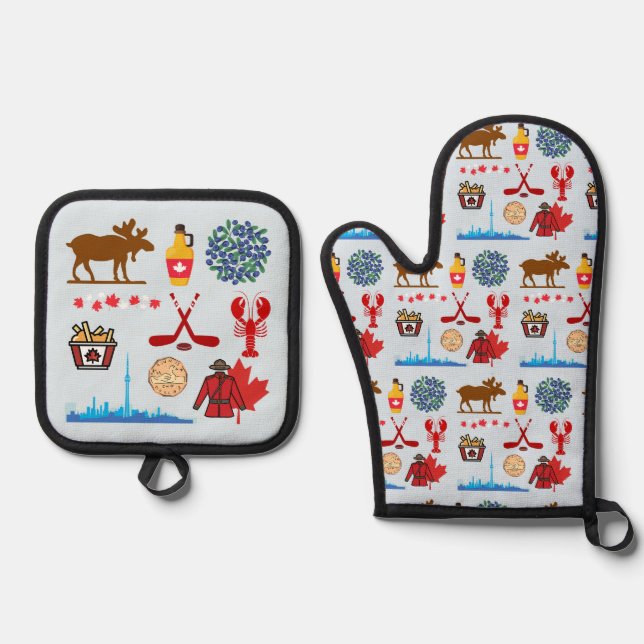 Canada Fun Oven Mitt & Pot Holder Set (Front)