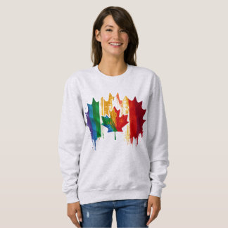 Canada Gay Pride Rainbow Flag Maple Leaf LGTBQ Sweatshirt