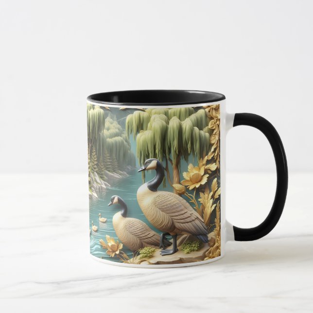 Canada Geese Amidst the Weeping Willows  Mug (Right)