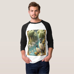 Canada Geese Amidst the Weeping Willows T-Shirt