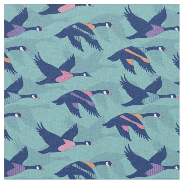 Canada Geese Fabric (Close Up)