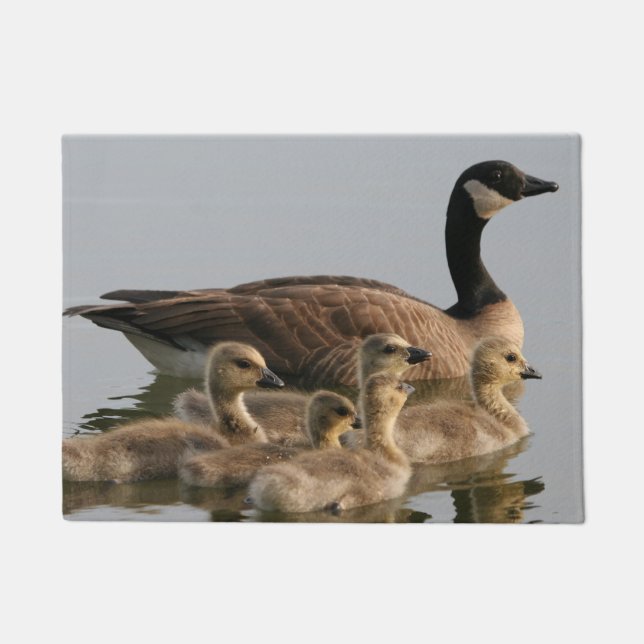 Canada Geese - Mother Goose and Baby Goslings Doormat (Front)