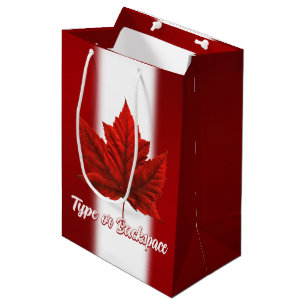 Canada Gift Bags Personalise Maple Leaf Gift Bag