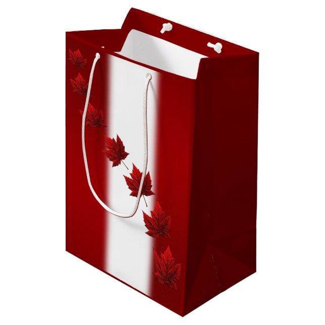 Canada Gift Bags Personalise Maple Leaf Gift Bag (Front Angled)