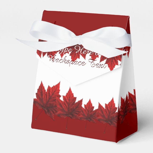 Canada Gift Box Personalise Autumn Leaf Gift Bag (Front Side)