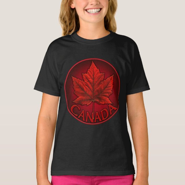 Canada Girl's T-shirt Organic Custom Canada Shirt (Front)