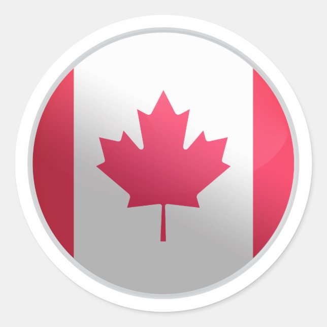 Canada Glossy Circle Flag Classic Round Sticker (Front)