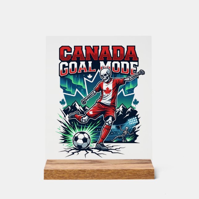 Canada Goal Mode Skeleton Striker Nations Dynamic  Acrylic Sign (Front)