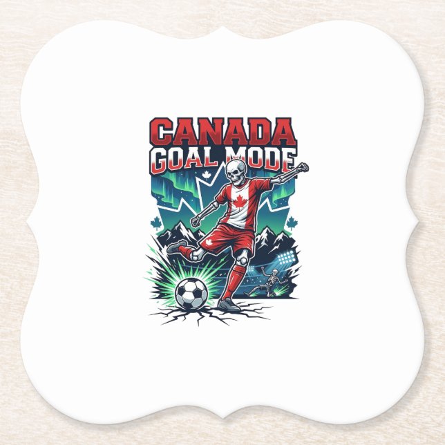 Canada Goal Mode Skeleton Striker Nations Dynamic  Paper Coaster (Front)