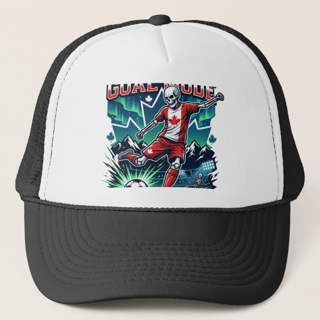Canada Goal Mode Skeleton Striker Nations Dynamic  Trucker Hat (Front)