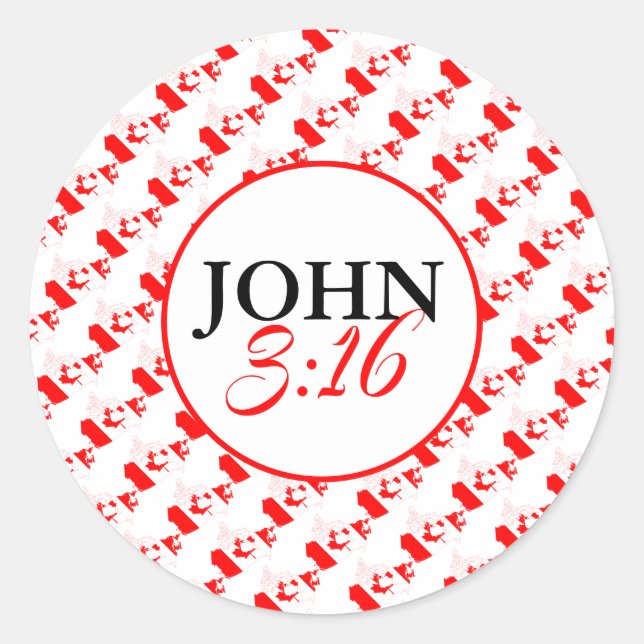 CANADA God So Loved The World John 3:16 Classic Round Sticker (Front)