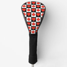 Canada Golf Love Heart Pattern Patriotic Canadian