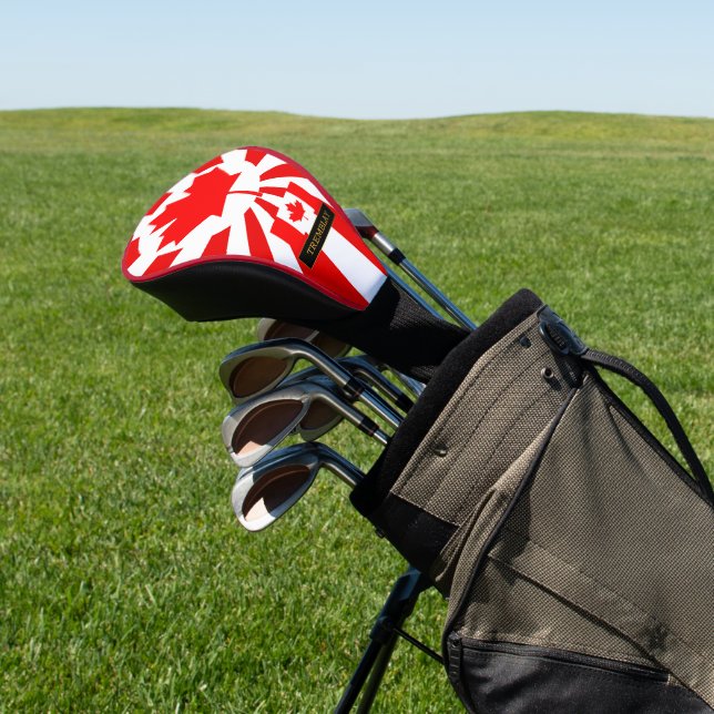 Canada Golf & premium Canadian Flag wht/ Patriots Golf Head Cover (In Situ)