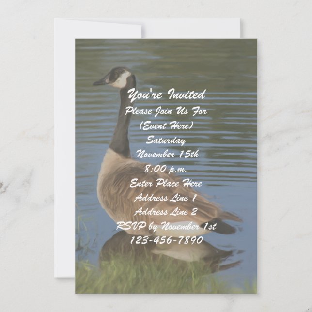 Canada Goose Art Nature Party Invitation (Front)