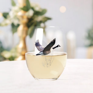 Canada Goose, Art Stemless Wine Glass