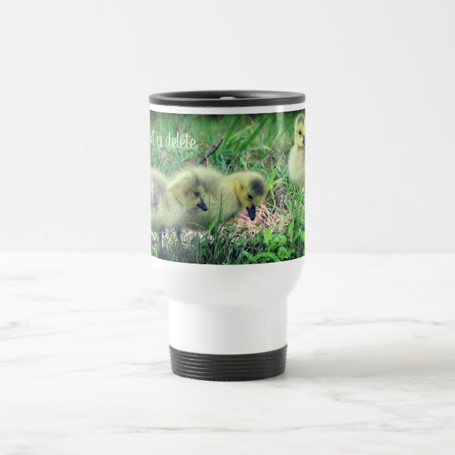 Canada Goose Babies Wildlife Personalised  Travel Mug (Center)