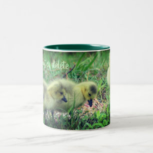 Canada Goose Babies Wildlife Personalised Two-Tone Coffee Mug