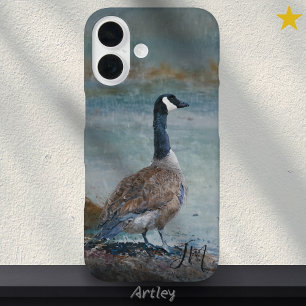 Canada Goose Bird Painting Custom Name iPhone 16 Case