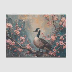 Canada Goose Cherry Blossoms Painting Decoupage Tissue Paper