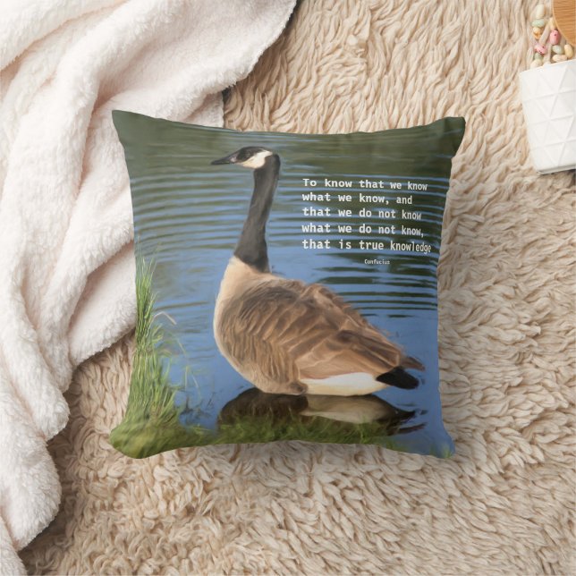Canada Goose Confucius Knowledge Quote  Cushion (Blanket)