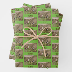 Canada Goose Family Animal Personalised Wrapping Paper Sheet