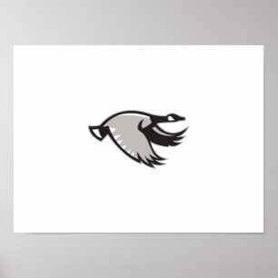 Canada Goose Flying Retro Poster