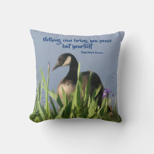 Canada Goose Inner Peace Inspirational Quote  Cushion (Front)