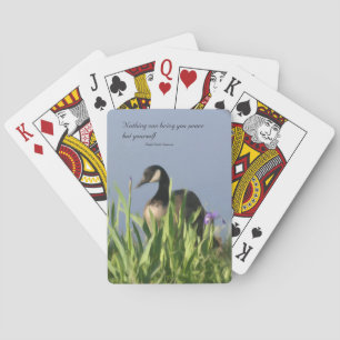 Canada Goose Inner Peace Inspirational Quote  Playing Cards