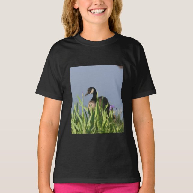 Canada Goose Irises Animal Art  T-Shirt (Front)