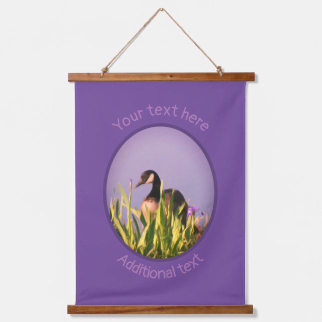 Canada Goose Irises Nature Art Personalised Hanging Tapestry (Front)