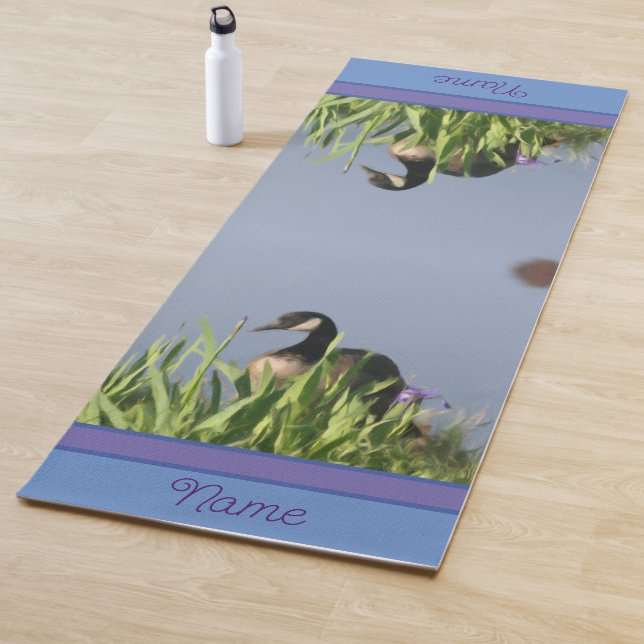 Canada Goose Irises Nature Art Personalised Yoga Mat (In Situ)