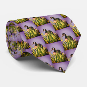 Canada Goose Irises Nature Art Purple Tie