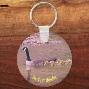Canada Goose Mum Babies Nature Personalised Key Ring