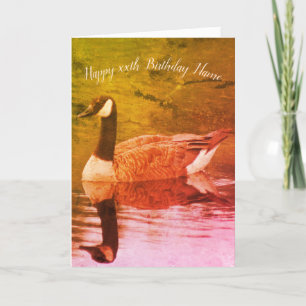 Canada Goose Nature Art Personalised Birthday Card
