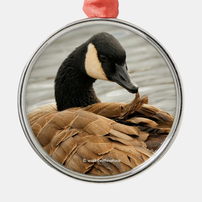 Canada Goose on the Lake Metal Tree Decoration (Front)