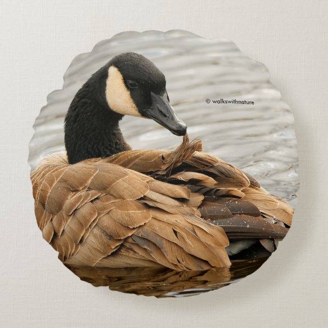 Canada Goose on the Lake Round Cushion (Front)
