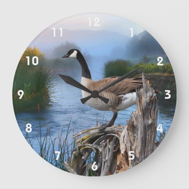 CANADA GOOSE ON THE SHASTA 2 LARGE CLOCK (Front)