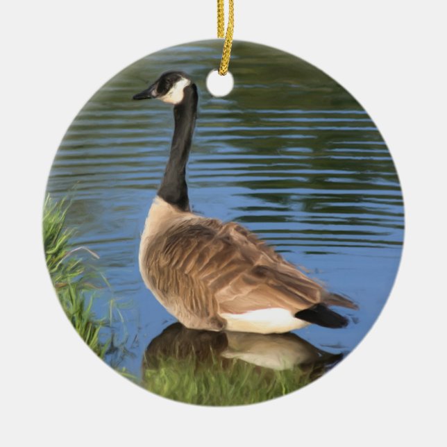 Canada Goose Painting Animal Ornament (Front)