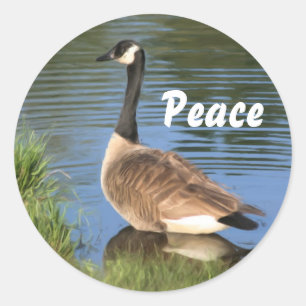Canada Goose Peace Inspirational  Classic Round Sticker