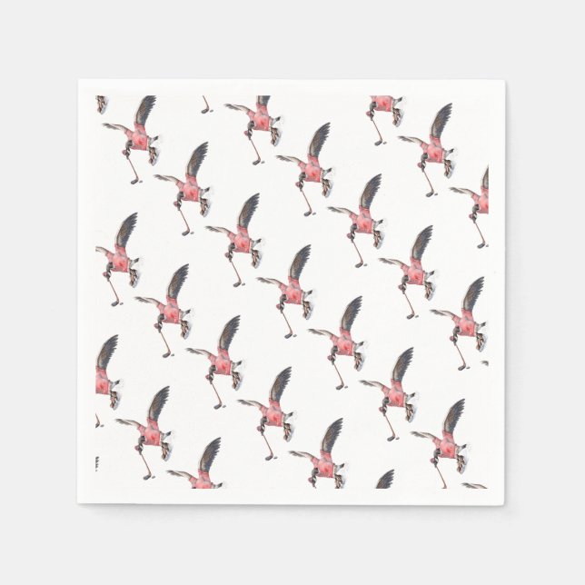 Canada Goose Playing Hockey Napkin (Front)