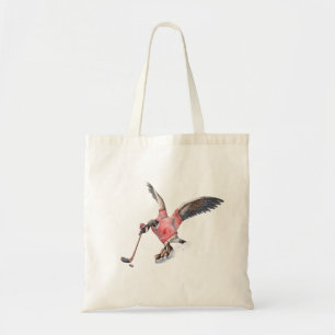 Canada Goose Playing Hockey Tote Bag