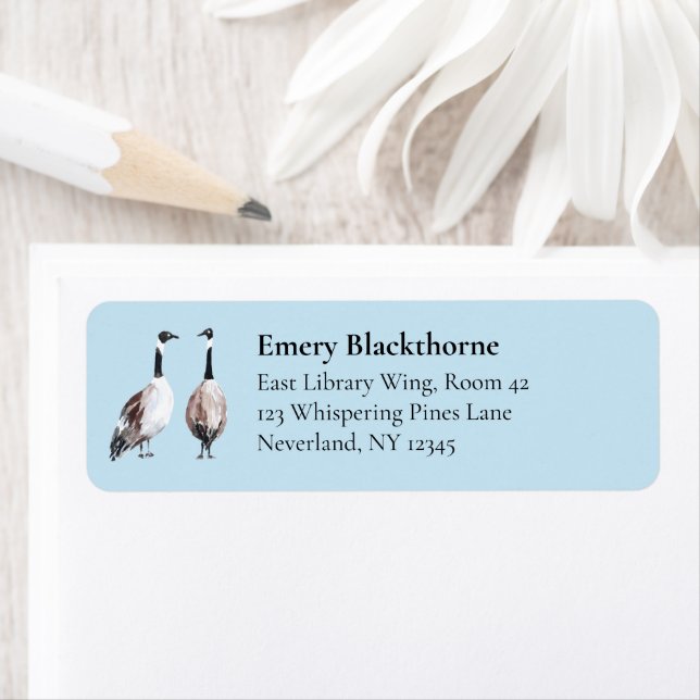 Canada Goose Vintage Blue Hand-Drawn Bird Address (Insitu)