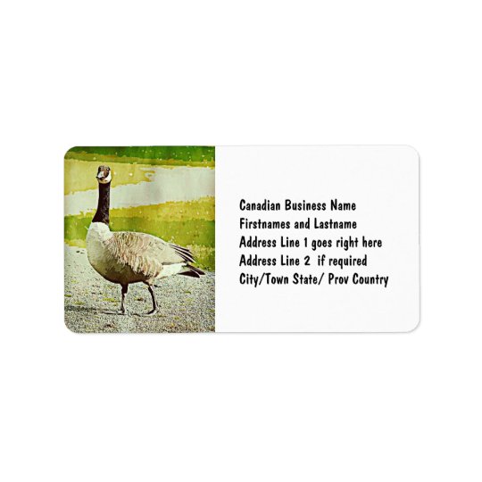 Canada Goose - Watercolor Painted Effect Address Label
