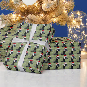 Canada Goose Wearing Red Santa Hat Holiday Wrapping Paper