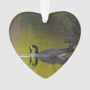 Canada Goose Wildlife Lake Dated Photo Custom Ornament