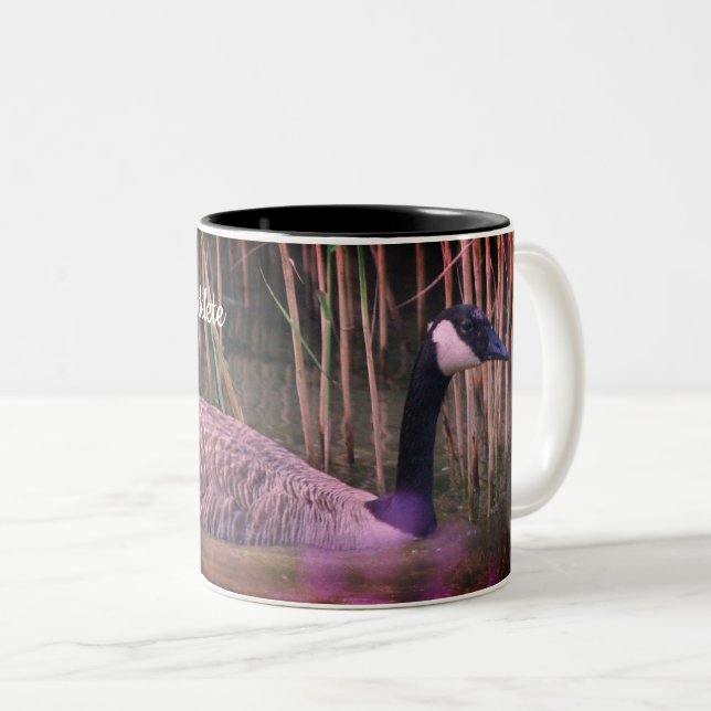 Canada Goose Wildlife Nature Personalised Two-Tone Coffee Mug (Front Right)