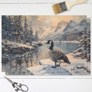 Canada Goose Winter Landscape Decoupage Tissue Paper