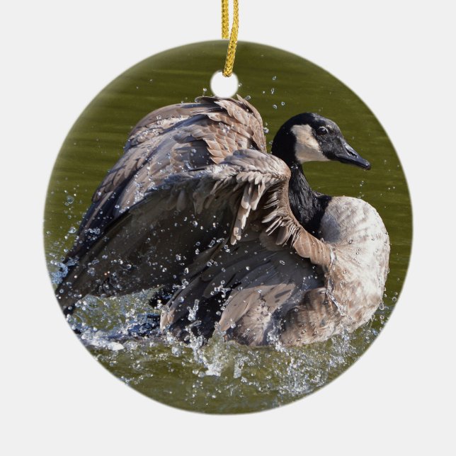 Canada Goose With Attitude Ceramic Tree Decoration (Front)